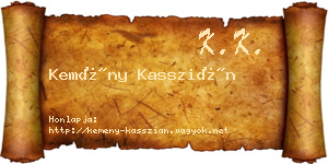 Kemény Kasszián névjegykártya